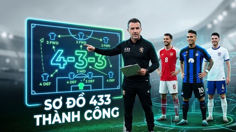 Sơ đồ 433 là gì? Chiến thuật tấn công với đội hình 4-3-3